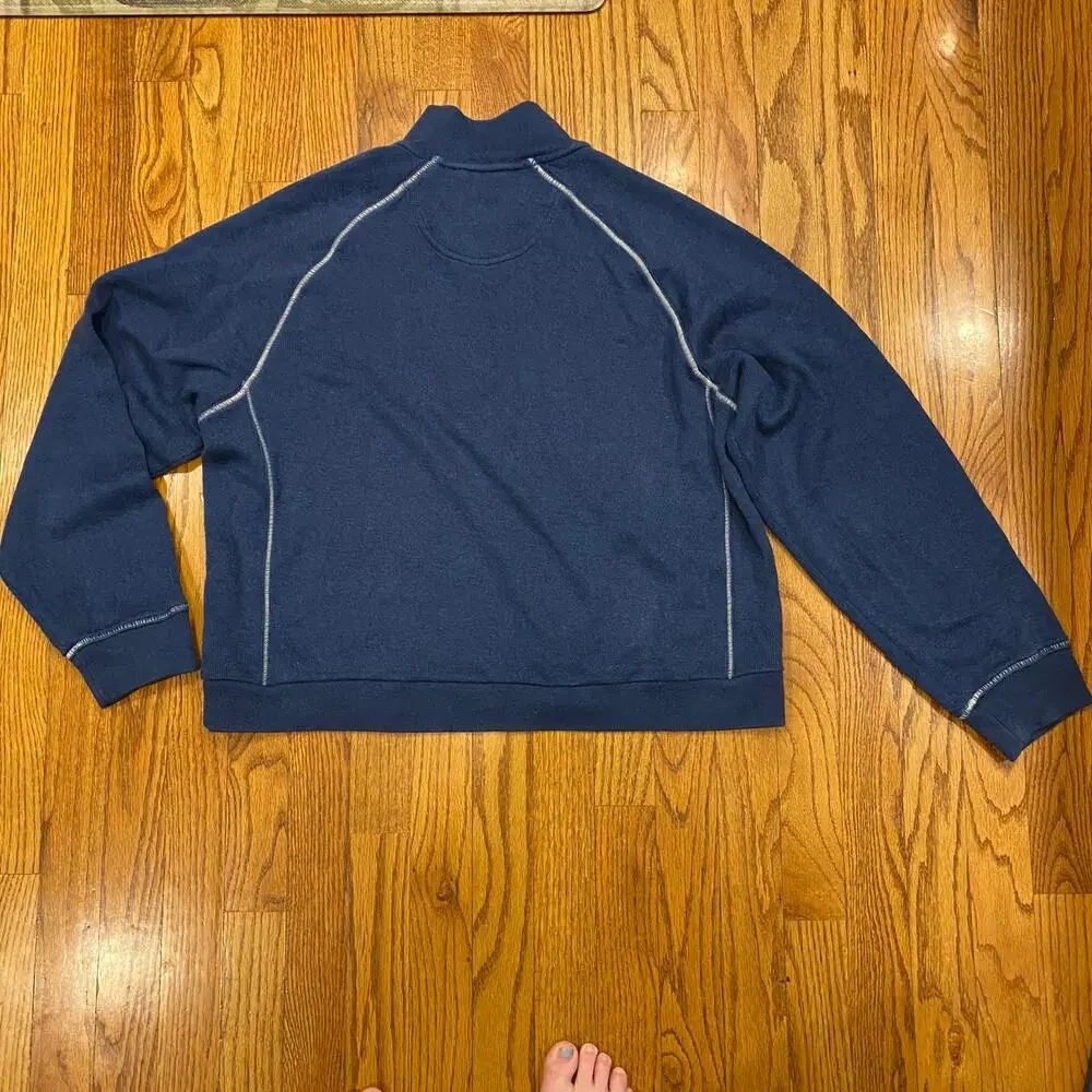 L.L. Bean 1/4 Zip‎ Pullover Sweater Jacket Traditional Fit Blue Large